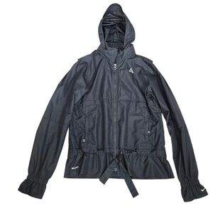 Nike ACG Womens Black Cinched Waist/Cuffs Hooded Lightweight Jacket